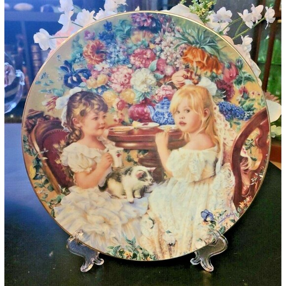 Reco Brand Limited Edition "The Tea Party" Collector Plate by Sandra Kuck - Picture 1 of 3